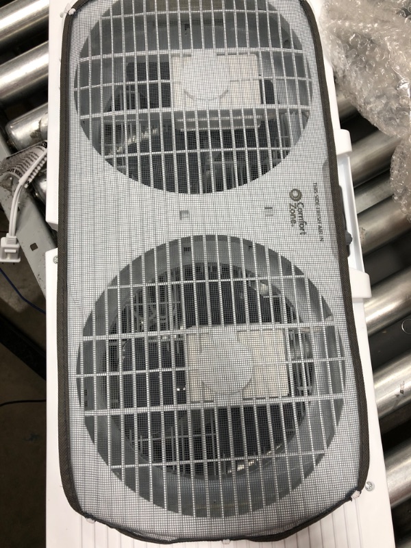 Photo 4 of *** POWERS ON *** Comfort Zone CZ319WT 9" Twin Window Fan with Reversible Airflow Control, Auto-Locking Expanders and 2-Speed Fan Switch, White 9" Portable Twin Window Fan Window Fan