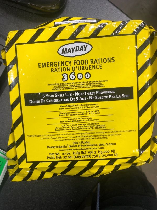 Photo 2 of *EXP:04/2027* Mayday 3600 Calorie Food Bar - 3-Day Emergency Ration
