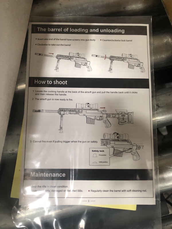 Photo 2 of *GOOD CONDITION!* UKARMS CQB P1402 Spring Airsoft Tactical Sniper Rifle Gun : Folding Stock + Flashlight + Bipod