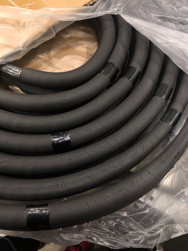 Photo 3 of 1/4" - 3/8" Insulated Copper Coil Line Set - Seamless Pipe Tube for HVAC, Refrigerant - 1/2" Black Insulation Taped Together - 35' Long 35' x 1/4"-3/8" Black