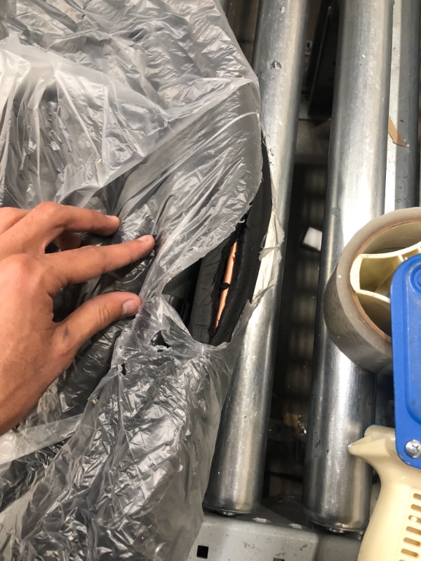 Photo 2 of 1/4" - 3/8" Insulated Copper Coil Line Set - Seamless Pipe Tube for HVAC, Refrigerant - 1/2" Black Insulation Taped Together - 35' Long 35' x 1/4"-3/8" Black