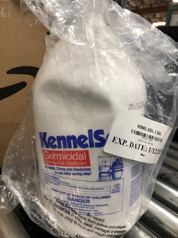 Photo 2 of *EXP: 1/12/2025* KennelSol 1-Step Kennel Cleaner - Liquid Concentrate Disinfectant and Deodorizer, Effective Against Bacteria and Viruses - 1 Gallon