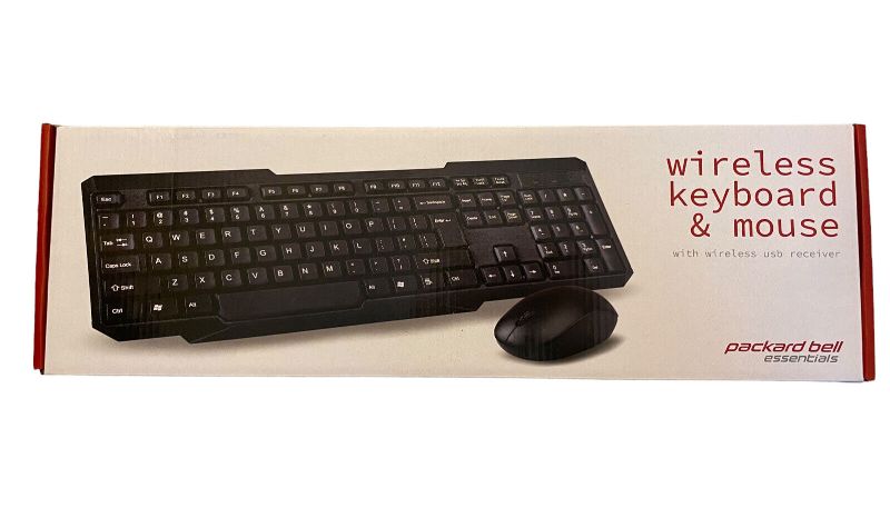 Photo 1 of PACKARD BELL Essentials FULL-SIZE WIRELESS KEYBOARD & MOUSE COMBO PBKM1209BK
