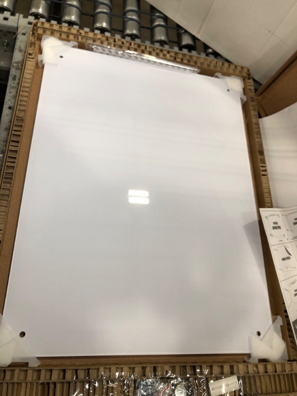 Photo 1 of 4 THOUGHT Magnetic Glass Dry Erase Board, 24 x 18 Inches, Black Surface Whiteboard for Wall, Frameless Glass Erasable Blackboard with 1 Pen Tray, 3 Magnets, for Office School Home 24" X 18" Black