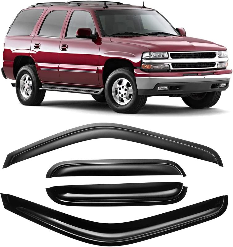 Photo 1 of Arokzn 94304 4pcs Original Sunproof Waterproof Vent Visor Side Window Visor Designed for 2002 - 2006 Cadillac Escalade, 2000 - 2006 Chevrolet Tahoe/GMC Yukon, 2001 - 2006 Yukon Denali
