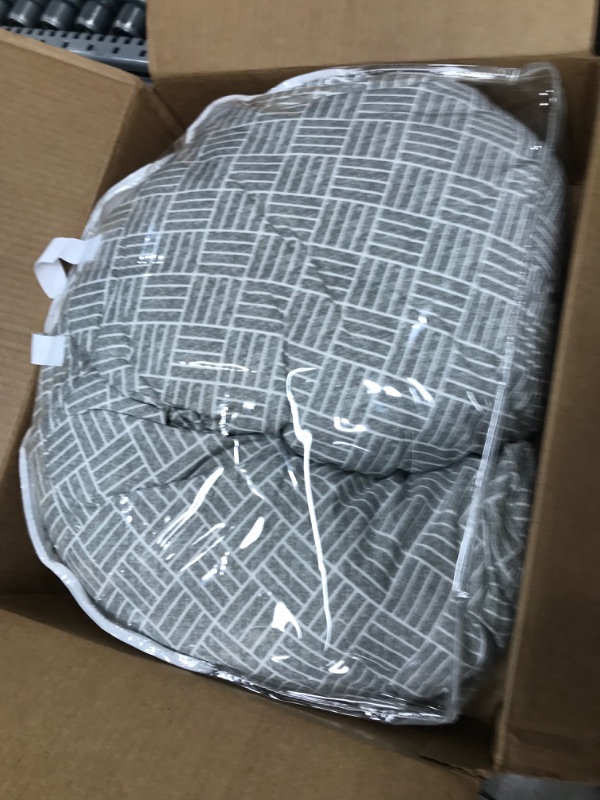 Photo 1 of Boppy Cuddle Pregnancy Pillow with Removable, Breathable Cover | Gray Basket Weave | Plush Contoured Support | Prenatal and Postnatal Positioning