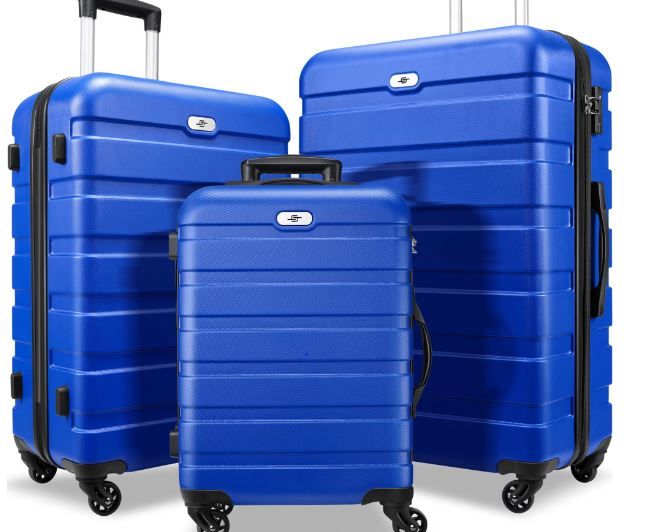 Photo 1 of 1 only Luggage Hard Shell Suitcase Set with Spinner Wheels for Travel Trips Business 20" 24" 28", Navy Blue