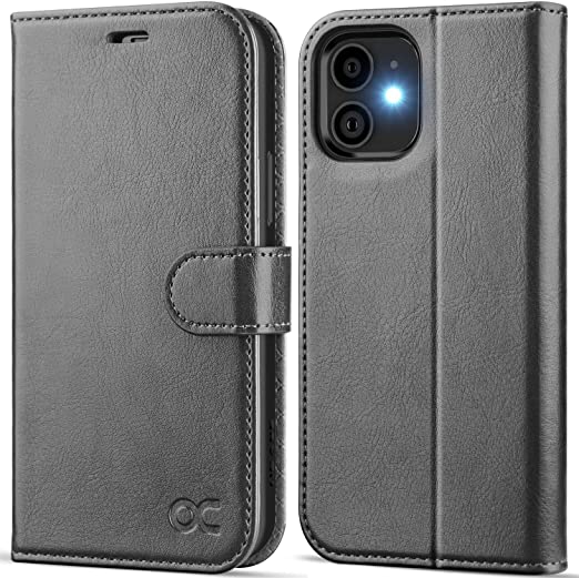 Photo 1 of OCASE Compatible with iPhone 12 Case/Compatible with iPhone 12 Pro Wallet Case, PU Leather Flip Case with Card Holders RFID Blocking Kickstand Phone Cover 6.1 Inch (Gray)