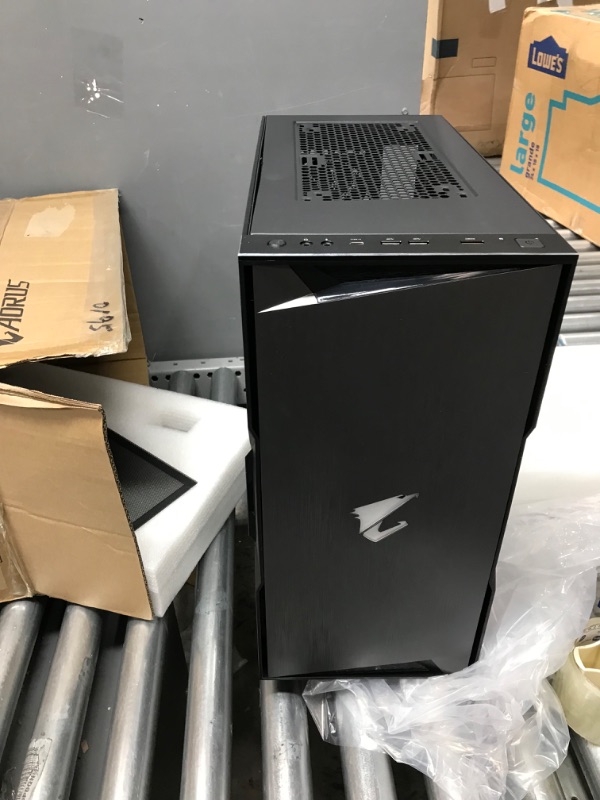 Photo 4 of AORUS C300 Glass ATX Gaming Case, Tinted Tempered Glass, RGB Fusion 2.0, Upgraded I/O Panel with USB 3.1 Gen 2 Type C and HDMI, VR Ready, Watercooling Ready, Vertical GPU Mount Support - Black