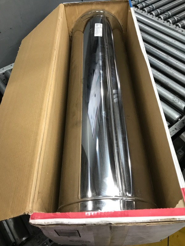 Photo 3 of 6'' x 36'' DuraPlus Stainless Steel Chimney Pipe - 9017SS