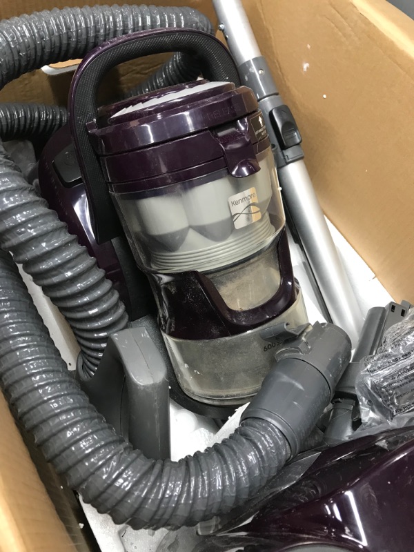 Photo 4 of Kenmore Friendly Lightweight Bagless Compact Canister Vacuum with Pet Powermate, HEPA, Extended Telescoping Wand, Retractable Cord and 2 Cleaning Tools, Motor Power, Purple Pet PowerMate + 2 Motor Power