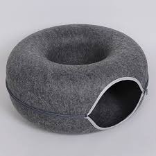 Photo 1 of *ZIPPER UNATTACHED* FOPXRO Cat Tunnel Nest Closed Round Donut Felt Pet Cat Nest Tunnel Nest Toys
