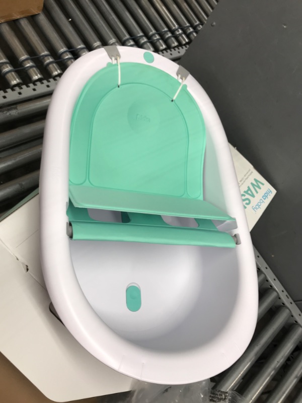 Photo 2 of 4-in-1 Grow-with-Me Bath Tub by Frida Baby Transforms Infant Bathtub to Toddler Bath Seat with Backrest for Assisted Sitting in Tub