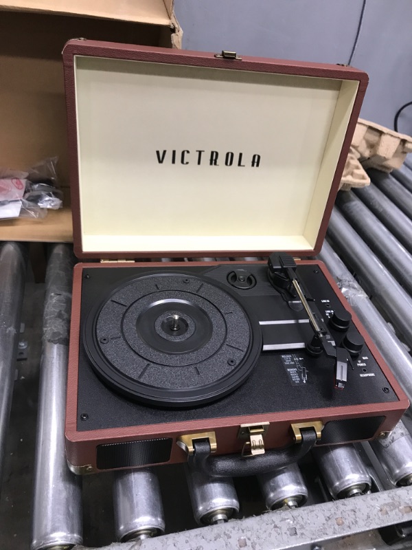 Photo 3 of Victrola Journey+ Bluetooth Suitcase Record Player, Dark Brown (VSC-400SB-DBR-SDF) Dark Brown Record Player