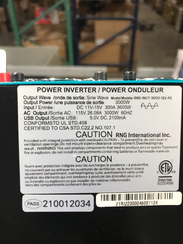 Photo 5 of Renogy 3000W Pure Sine Wave Inverter 12V DC to 120V AC Converter & 2PCS 100 Watt Solar Panels 12 Volt Monocrystalline, High-Efficiency Module PV Power Charger, 2-Pack Compact Design Converter + Charger, 2-Pack 3000W