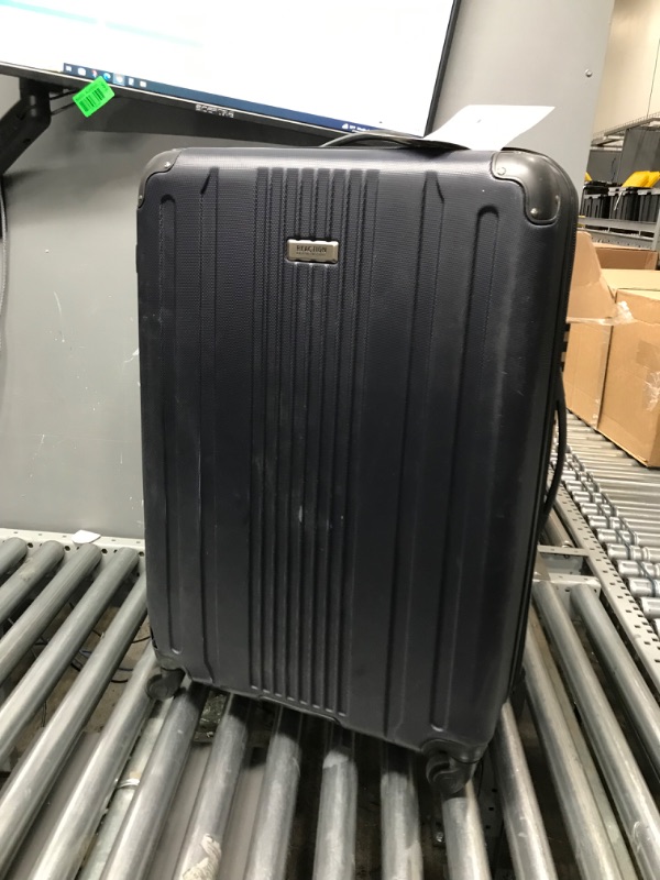 Photo 3 of ****MINOR SCRATCHES AND SCUFFS****   Kenneth Cole REACTION Gramercy Collection Lightweight Hardside 4-Wheel Spinner Luggage, Navy, 28-Inch Checked 28-Inch Checked Navy