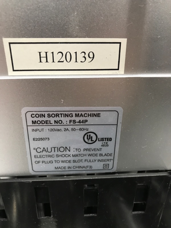 Photo 4 of Royal Sovereign 4 Row Electric Coin Counter with Patented Anti-Jam Technology & Digital Counting Display (FS-44N), Black FS-44N FS-44N