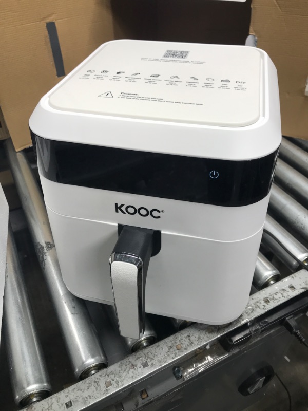 Photo 2 of [NEW LANUCH] KOOC XL Large Air Fryer, 6.5 Quart Electric Air Fryer Oven, Free Cheat Sheet for Quick Reference, 1700W, LED Touch Digital Screen, 10 in 1, Customized Temp/Time, Nonstick Basket, White 6.5 Quart White