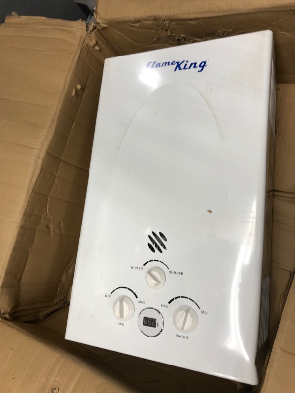 Photo 3 of Flame King Tankless Outdoor Portable Propane Gas 10L 2.64GPM Water Heater 68,000 BTU for Hot Water Shower, RV, Camping, Farm, Cabins