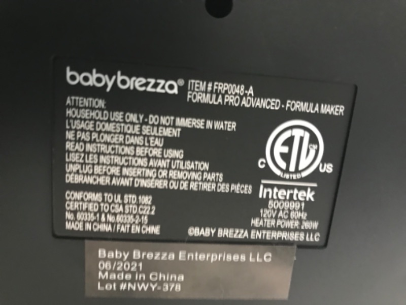 Photo 2 of New and Improved Baby Brezza Formula Pro Advanced Formula Dispenser Machine - Automatically Mix a Warm Formula Bottle Instantly - Easily Make Bottle w
