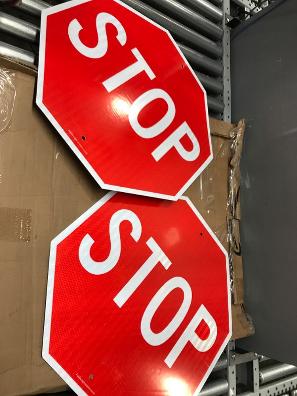 Photo 2 of "Stop" Sign - 24 x 24", Engineer Grade
