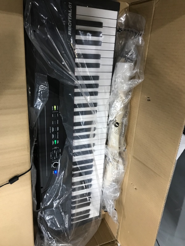 Photo 2 of Alesis Recital 61 – 61 Key Digital Piano Keyboard with Semi Weighted Keys, 20W Speakers, 10 Voices, Split, Layer and Lesson Mode, FX and Piano Lessons