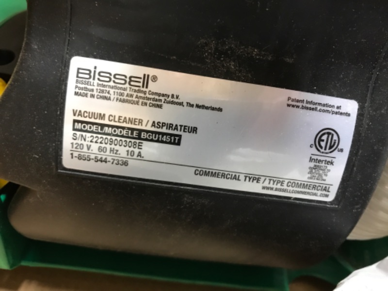 Photo 5 of *Tested* BISSELL BigGreen Commercial PowerForce Bagged Lightweight, Upright, Industrial, Vacuum Cleaner, BGU1451T