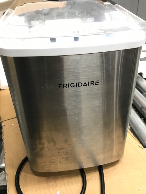 Photo 4 of *Tested* Frigidaire Compact Countertop Ice Maker, Makes 26 Lbs. Of Bullet Shaped Ice Cubes Per Day, Silver Stainless