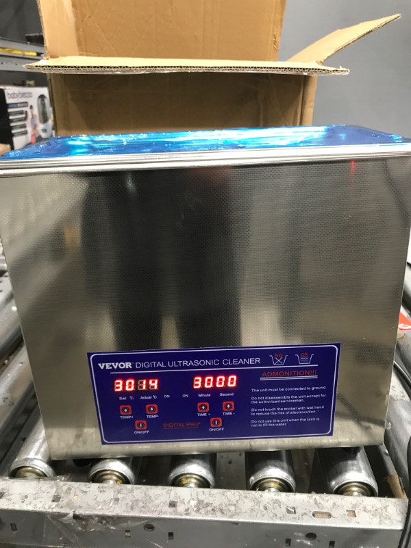 Photo 2 of *Tested* VEVOR Professional Ultrasonic Cleaner, Easy to Use with Digital Timer & Heater, Stainless Steel Industrial Machine for Parts, 110V, FCC/CE/RoHS Certified (3L)
