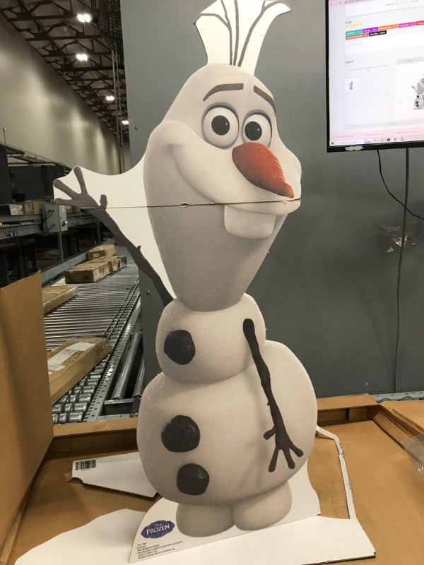 Photo 2 of *Minor Damage* Advanced Graphics Olaf Life Size Cardboard Cutout Standup - Disney's Frozen (2013 Film)