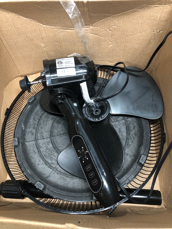 Photo 2 of -USED FOR PARTS-
PELONIS 16'' Pedestal Remote Control, Oscillating Stand Up Fan 7-Hour Timer, 3-Speed and Adjustable Height, PFS40A4BBB, Supreme 16"-Black AC Motor-16 inch Black Fan