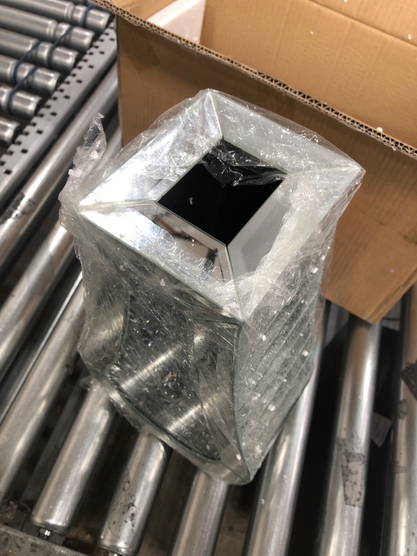 Photo 1 of ALLARTONLY Crushed Diamond Mirror Vase Crystal Silver Glass Stunning Decorative Vase Flower Luxury for Home Décor. Can’t Hold Water. Diamond Silver
