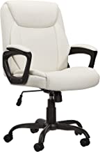 Photo 1 of Amazon Basics Classic Puresoft Padded Mid-Back Office Computer Desk Chair with Armrest - Cream