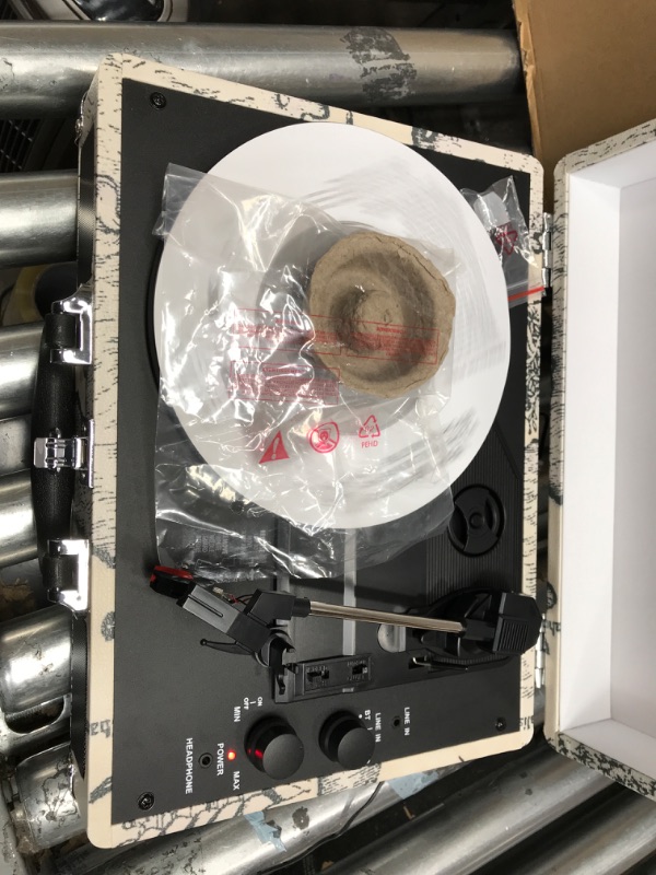 Photo 1 of Victrola Vintage 3-Speed Bluetooth Portable Suitcase Record Player with Built-in Speakers | Upgraded Turntable Audio Sound| Includes Extra Stylus | Retro Map (VSC-550BT-P4)
