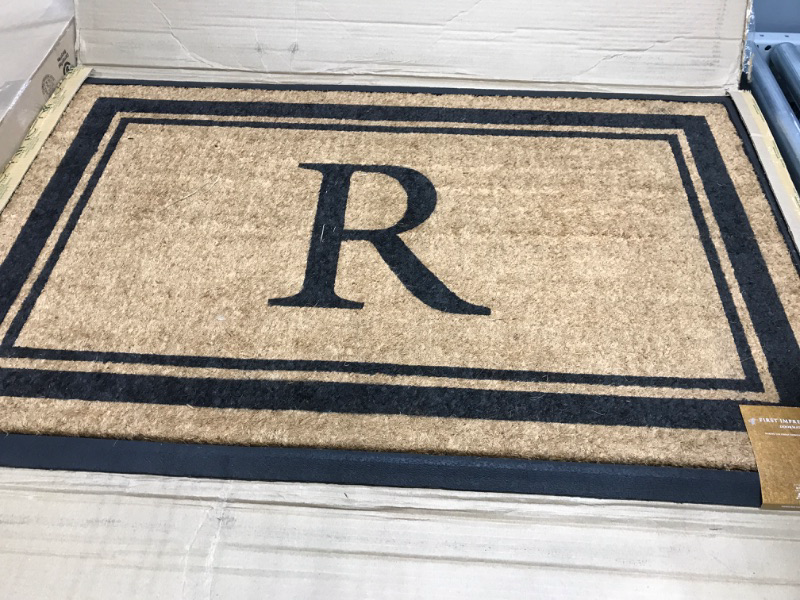 Photo 2 of A1HC Natural Rubber & Coir Doormat, 30"x48", Picture Frame Monogrammed Door Mat For Front Door, Anti-Shed Treated Durable Doormat for Outdoor Entrance, Heavy Duty, Long Lasting, Front Porch Entry Rug Picture Frame 30" X 48" R