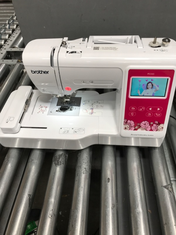 Photo 2 of Brother PE545 Embroidery Machine, Wireless LAN Connected, 135 Built-in Designs, 4" x 4" Hoop Area, Large 3.7" LCD Touchscreen, USB Port, 10 Font Styles