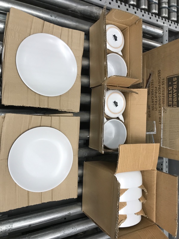 Photo 2 of 10 Strawberry Street Wazee Matte Coupe Dinnerware Pack of 16, White
