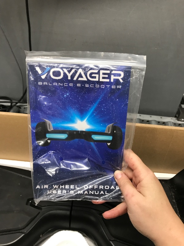 Photo 8 of ***TESTED WORKING, SEE NOTES*** VOYAGER Hoverboard Air Wheel Offroad Electric Hoverboard, Rugged 8.5 Inch All Terrain Wheels, 8.7 Miles Per Charge, 9 MPH, 240 lb Load, Bluetooth App, LED Light, Water Resistant, Boys Girls, (Black) Off-Road Air Wheel