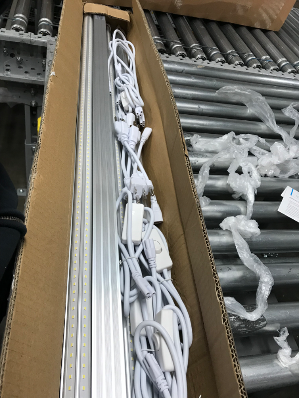 Photo 4 of 4FT LED Shop Light, V Shape Integrated T8 LED Tube Light, 5200LM, 40W, 6500K Super Bright White,high Output Linkable Shop Lights W/ Built-in ON/Off Switch for Warehouse, ETL, 10 Pack 4FT-10Pack