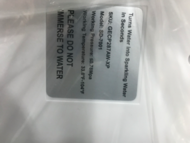 Photo 1 of DyBaxa Sparkling Water Machine with Customized Carbonation, Cordless Soda Water with Pressure Gauge, Quick Fizz, 1L Sustainable Bottle, Compatible 60L CO2 Exchange Cylinder(NOT Include) Kitchen Office White with Pressure Gauge