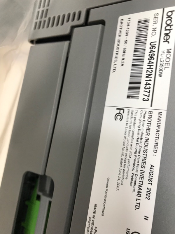 Photo 2 of Brother Hl-l2350dw Wireless Duplex Monochrome Compact Laser Printer