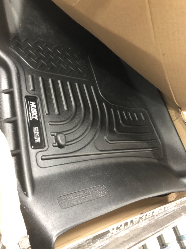 Photo 2 of Husky Liners | Weatherbeater Series | Front & 2nd Seat Floor Liners (Footwell Coverage) - Black | 98381 | Fits 2008-2010 Ford F250/F350/450 Crew Cab w/o Manual Transfer Case Shifter 3 Pcs