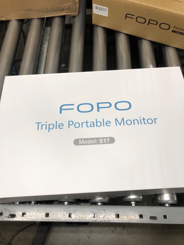 Photo 4 of *NOT ABLE TO TEST*
*GOOD CONDITION*
FOPO 15 Inch Triple Portable Monitor FHD 1080P HDR IPS Laptop Monitor Screen Extender for Dual Monitor Display, for 15"-17" Laptop & Switch/Xbox, Support Win/MAC (Not for M1 M2 Chip, Chromebook)-S17