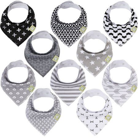 Photo 1 of KeaBabies 10-Pack Organic Baby Bandana Drool Bibs for Baby Boy (MONOS)
