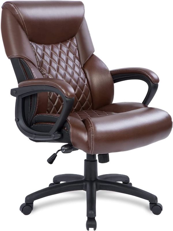 Photo 1 of black-PTOULEMY High Back Office Chair 300LBS Home Office Desk Chairs with Lumbar Support Adjustable 360 Swivel Computer Chair PU Leather Executive Office Chair...
