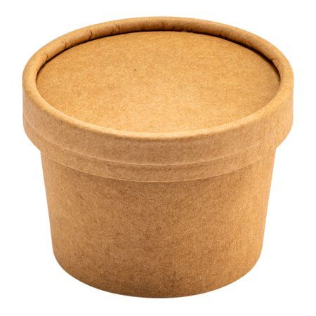 Photo 1 of ***LIDS ONLY!!!!!!!!!Coppetta Round Kraft Paper to Go Cup Lid - Fits 4 Oz - 50 Count Box
