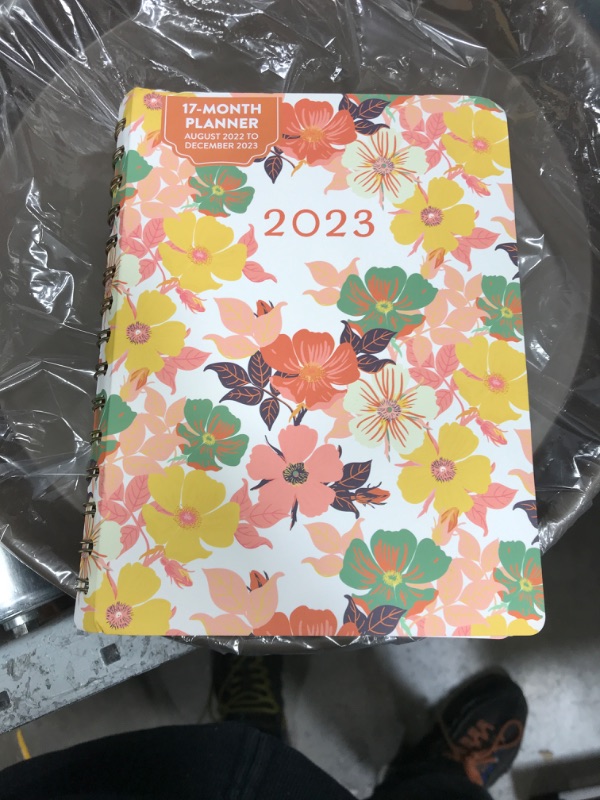 Photo 2 of Orange Circle Studio On-Time 2022-2023 Weekly Planner - 17-Month Calendar with Weekly & Monthly Views - Goal Lists & Budget Tracker - Flower Shoppe 2023 Flower Shoppe