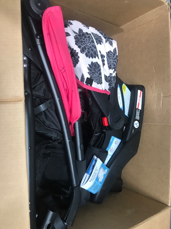 Photo 2 of **DAMAGED/MISSING WHEEL** Graco Verb Travel System | Includes Verb Stroller and SnugRide 30 Infant Car Seat, Merrick - Pink