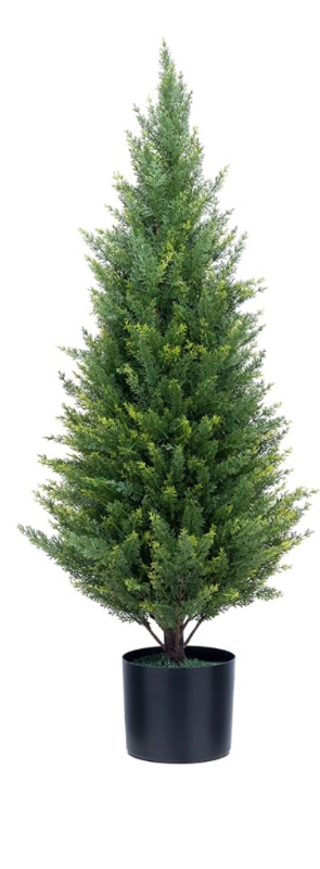 Photo 1 of ****MINOR DAMAGE****  ECOLVANT 3 Foot Artificial Cedar Trees Indoor Outdoor UV Rated Potted Plants Artificial Topiary Artificial Shrubs Tree