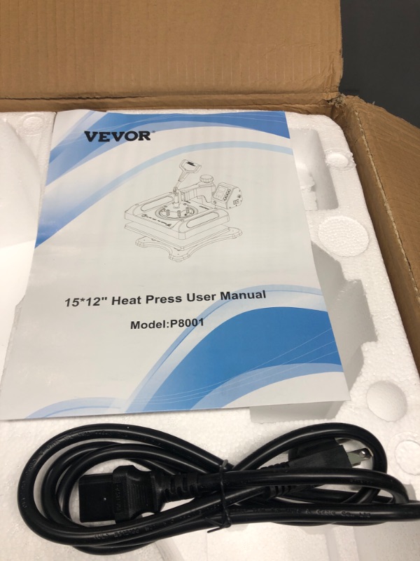 Photo 2 of VEVOR Heat Press Machine, 12 x 15 Inches, Fast Heating, 360 Swing Away Digital Sublimation T-Shirt Vinyl Transfer Printer with Anti-Scald Surface, Canvas Bag, Pillow, Banner, ETL Listed, Blue 12×15